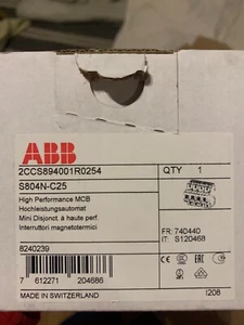 ABB High Performance MCB S804N-C25 2CCS894001R0254 - Picture 1 of 1