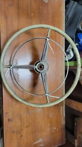 1957 BUICK STEERING WHEEL W/HORN RING POWER NO HORN BUTTON