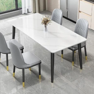 High-end Dining Table Kitchen Dinette Table Furniture w/ Durable Marble Desktop - Picture 1 of 22