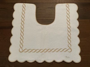 Pratesi Treccia 100% Cotton - Bathroom - Pedestal Mat - Beige Trim - Picture 1 of 6