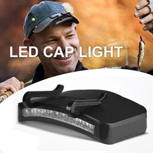 LED Cap Light Hat Lamp Headlamp Flashlight Fishing Torch Camping Headlight Black - Picture 1 of 12
