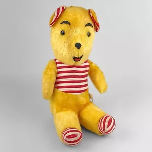 Vintage Winnie the Pooh Genie Inc. Carnival Prize Stuffed Bear Red White Stripes - Picture 1 of 10