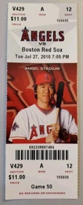 Los Angeles Angels Boston Red Sox Baseball Ticket 7/27 2010 Bobby Abreu HR # 268 - Picture 1 of 2