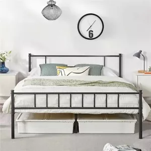 Easyfashion Jorge Queen Metal Platform Bed With Spindle Headboard - Picture 1 of 6