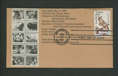 Ranto Cachet US FDC #2322 1987 Wildlife Series on 1880-89 Gray Wolf - Image 1 of 2