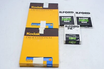 Lote de 5 Láminas Exp Kodak Ektachrome (25) e Ilford 400 HP5 Plus (paquete de 25) Foto 1 de 4