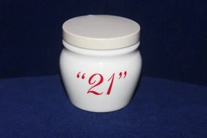 Barattolo salsa condimento vetro avorio ristorante vintage The "21" Club New York NYC - Foto 1 di 12