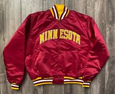 Vintage 90s Starter Minnesota Golden Gophers Button Satin Jacket Bomber Men's XL