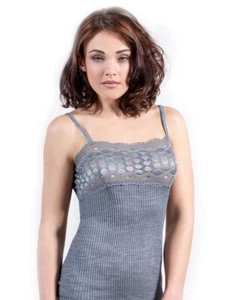 EGI Exclusive Wool Blend Lace Trim Spaghetti Strap Camisole. Made in Italy (315) - Picture 1 of 13
