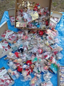 NOS (25) Vintage Christmas Ornaments Random Lot Flocked/Plastic/Wood/Etc READ!! - Picture 1 of 7