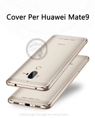 CUSTODIA COVER PER Huawei Mate 9 SLIM TRASPARENTE morbido TPU copertura bordo - Immagine 1 di 4