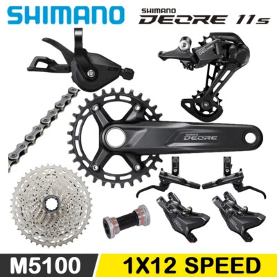 SHIMANO DEORE M5100 MTB 1x11 Velocidad Grupo M5100 Juego de bielas Cassette M6100 Freno Foto 1 de 4
