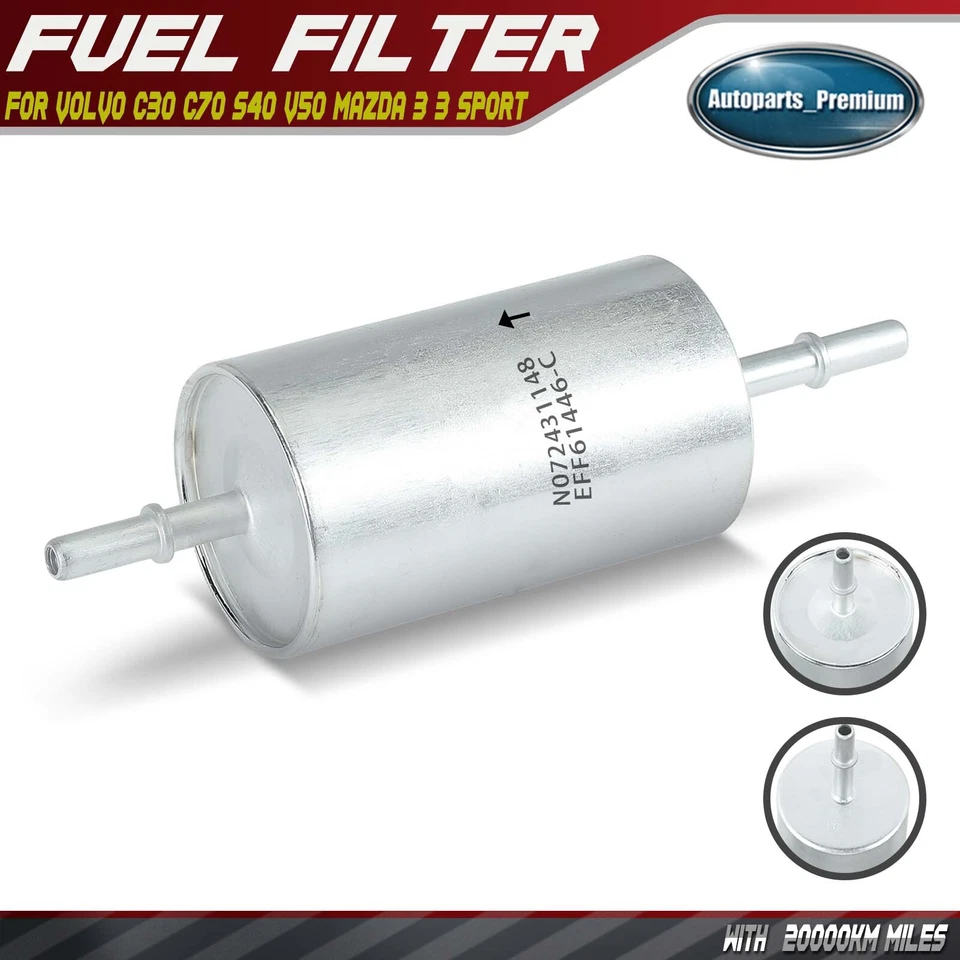 Fuel Filter for Volvo C30 C70 S40 V50 Mazda 3 3 Sport L4 2.0L L5 2.4L L5 2.5L - Image 1 of 4