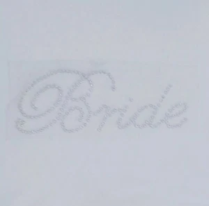 Bride, Crystal Bride Script Appliqué, Iron on Bride Bling, DIY Wedding Bling - Picture 1 of 1