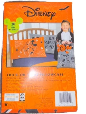 Funda de Almohada Disney Truco o Trato Naranja y Negro 20" x 30" con Asas Foto 1 de 4