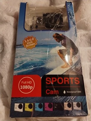 Waterproof -Full 1080P HD Sports Action Cam w/ 2.0" Screen -  Underwater 30M - Image 1 of 4