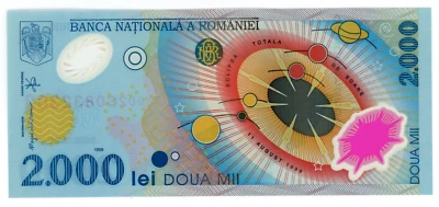 Romania … P-111 … 2000 Lei … 1999 … Choice *UNC* ... Millenium-Commmemorative - Image 1 of 2