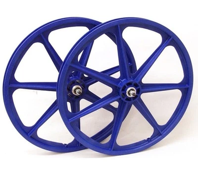Skyway Tuff Wheels 24 Inch Pair Old School BMX Black Blue Red White Yellow - Image 1 of 4