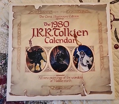 1980 JRR Tolkien Calendar Vtg Great Illustrators Edition In Box Middle Earth Foto 1 de 4