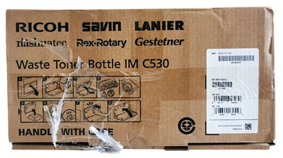 Botella de tóner de residuos Ricoh Savin Lanier IM C530 418255 con caja abierta Foto 1 de 2