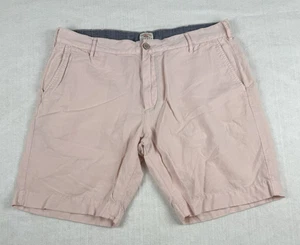 Faherty Herren 34 hellrosa Leinen Baumwollmischung lässig adrette flache Vorderseite Shorts - Bild 1 von 8