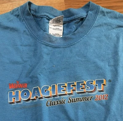 WAWA Hoagiefest 2012 X-Large Camiseta Azul Empleado 2 Caras Tienda de Conveniencia Foto 1 de 3