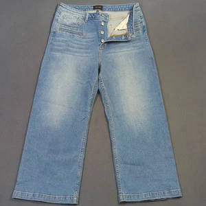 Driftwood Jeans Women's 32x25.5 Blue Charlee Cropped Wide Leg High Rise Denim - Picture 1 of 11