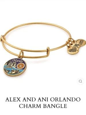 Alex & Ani "Orlando" Pulseira Berloque de Ouro Nova Com Etiqueta e Cartão ✨️ - Imagem 1 de 4