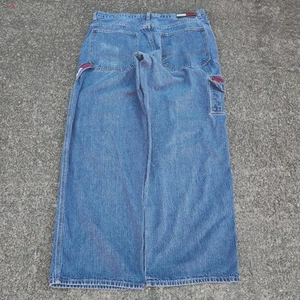 Vintage Y2K Tommy Hilfiger Baggy Jeans Mens 36x30 Skater Cargo Flag Carpenter - Picture 1 of 11
