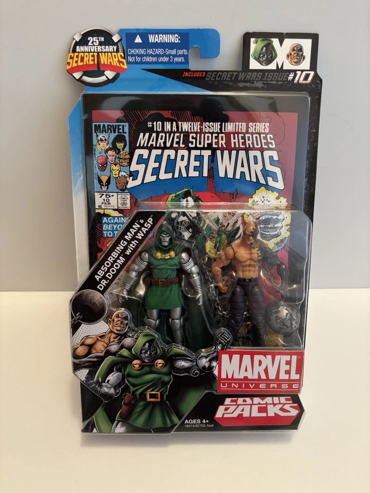 Marvel Universe Secret Wars Absorbing Man Dr Doom Wasp 2009 Figires W Comic S16