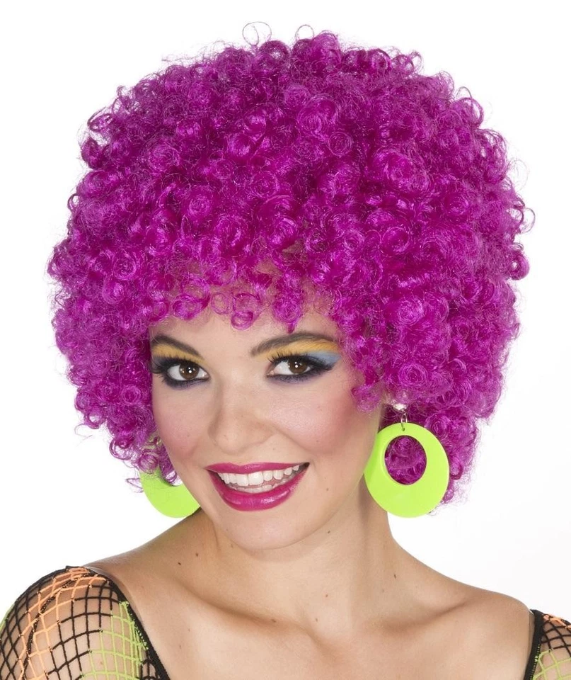FORO NEÓN PÚRPURA AFRO PAYASO PELUCA CIRCO AÑOS 80 ACCESORIO DISFRAZ HALLOWEEN 70325 Foto 1 de 3