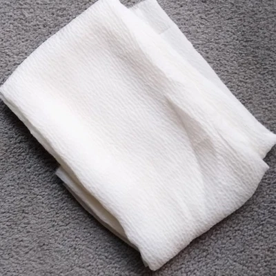 100% SILK Textured WHITE Lightweight Fabric 54" x 33" + 6" x 35" Bonus - Image 1 of 4