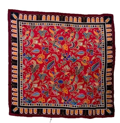 Increíble Bufanda Sin Marca Roja Paisley Seda Estampada De Colección Unisex HNDKRCHF/WMN 21" Foto 1 de 4