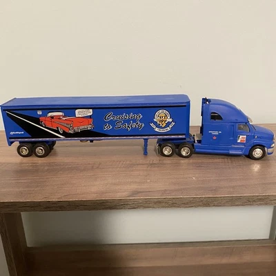 Liberty Classics FRAM Semi Freightliner Tractor Trailer Diecast Coin Bank Blue - Image 1 of 4
