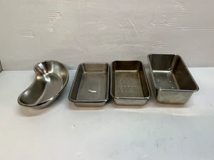 Lot Of 4 Stainless Steel Sterilization Trays 9" Long S8120 - Picture 1 of 7