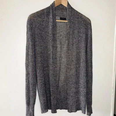 All Saints女式深灰色针织羊毛和亚麻开衫毛衣小号Nordstrom — 第 1/4 张图片