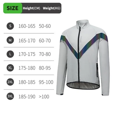 WOSAWE Unisex Reflective Cycling Windcoat Wear-resistant Water-repellent Jacket - Image 1 of 4