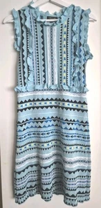 Emily & Me Blue Pattern Knit Mini Dress Womens One Size - Picture 1 of 5