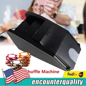 2 In 1 Card Shuffler Automatic Poker Cards Shuffling Machine Casino-Playing US - Picture 1 of 13