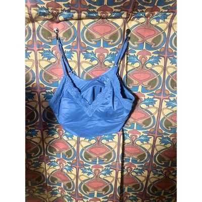 Top bralette con ribete de encaje azul Aerie correas ajustables para mujer Foto 1 de 3