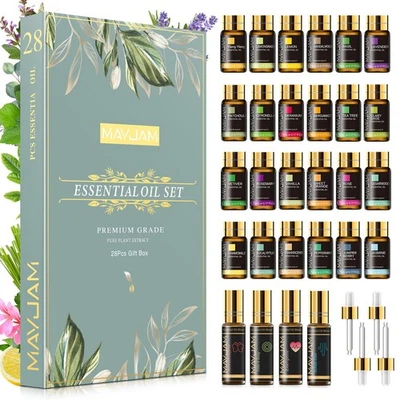 MAYJAM 28Pcs Essential Oils Sets Fragrances Oil Gift Kit 100% Pure for Diffuser - Image 1 of 4