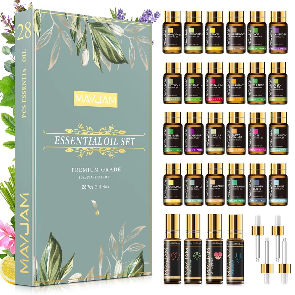 MAYJAM 28Pcs Essential Oils Sets Fragrances Oil Gift Kit 100% Pure for Diffuser - Image 1 of 4
