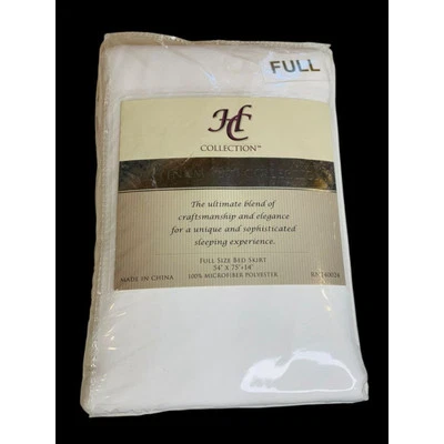 Full Size Bed Skirt New White Platinum Collection 54 x 75 + 14" Drop - Image 1 of 4