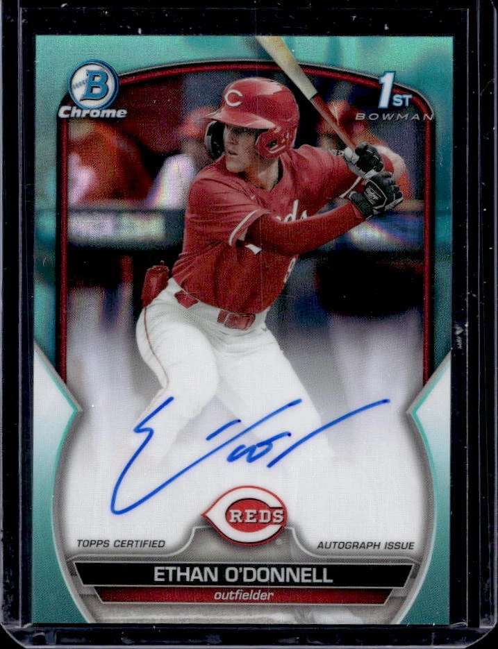 2023 Bowman Chrome Draft Ethan O'Donnell Aqua Lava Refractor 1st Auto #151/199