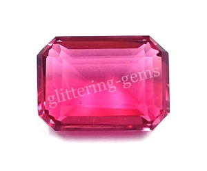 BURMA RED RUBY 29.00 CT NATURAL CERITIFIED FACETED EMERALD CUT LOOSE GEMSTONE NB - Picture 1 of 8
