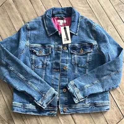River Island Throwback Denim Jacket Size 12 NWT - Image 1 of 4