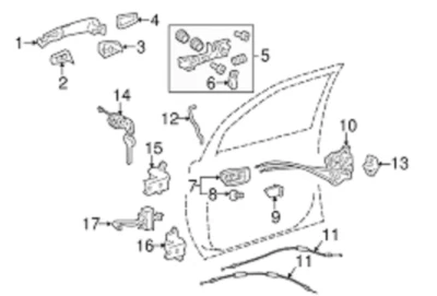 Toyota genuíno SNAP, MAÇANETA DA PORTA TRASEIRA, RH/LH LEXUS GX460 URJ150 ☆ 69293-12030 ☆ - Imagem 1 de 4