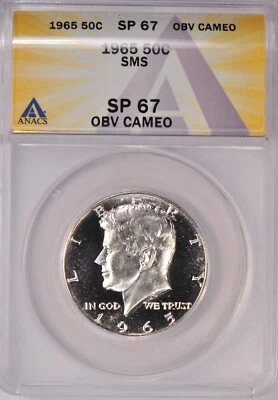 1965 SMS Kennedy Half Dollar ANACS MS 67 STAR / SP67* Frosty Coin - Image 1 of 2