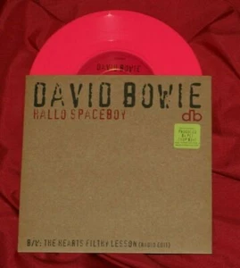 David Bowie Hallo Spaceboy 7" Pink Vinyl UK 1996 RCA NM 45 - Imagen 1 de 1