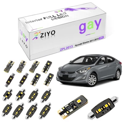 Kit de luces LED interiores blancas de xenón de 10 piezas para Hyundai Elantra 2011-2015 MD / UD Foto 1 de 4